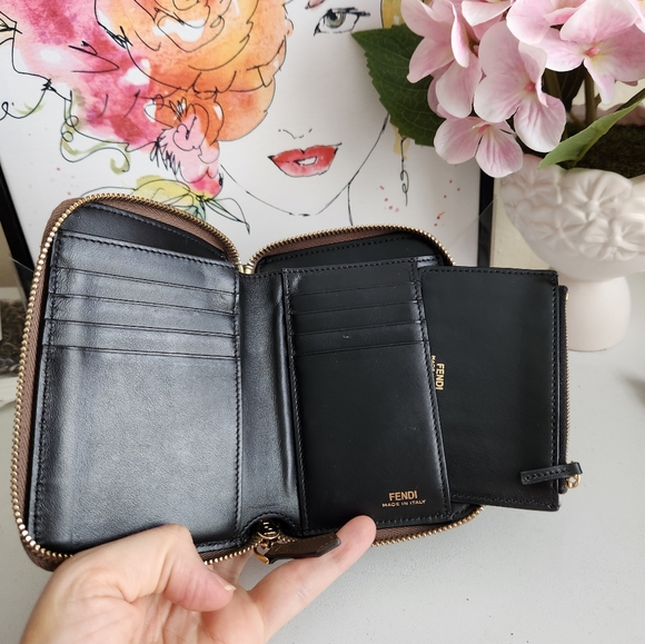 FENDI By the Way Leather Zip Around Compact Wallet - Picture 3 of 13
